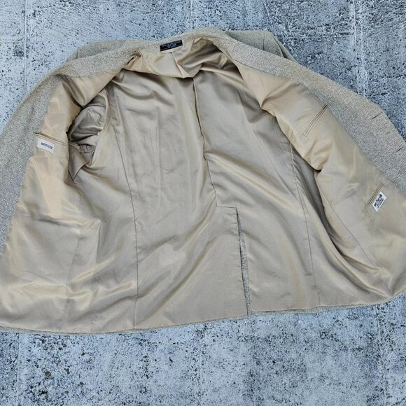 Bert Pulitzer Men Blazer Sport Coat 100% Silk Jacket Two Button Beige Size 52 - Picture 8 of 10